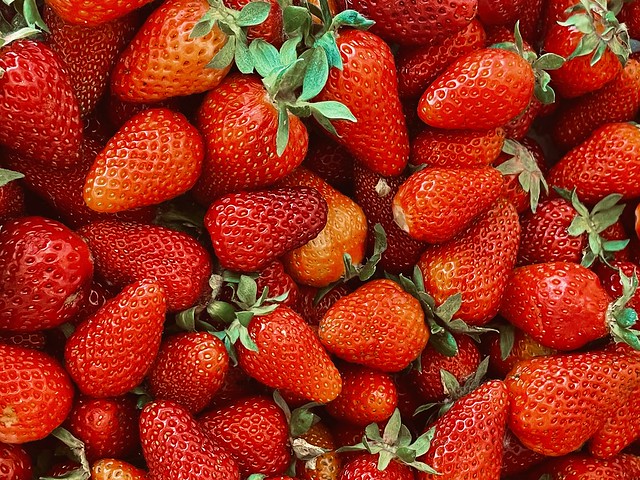 Close-up of a bunch of strawberries