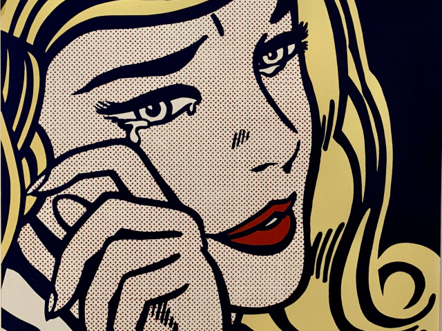 Closeup of Lichtensteinâ€™s Crying Girl